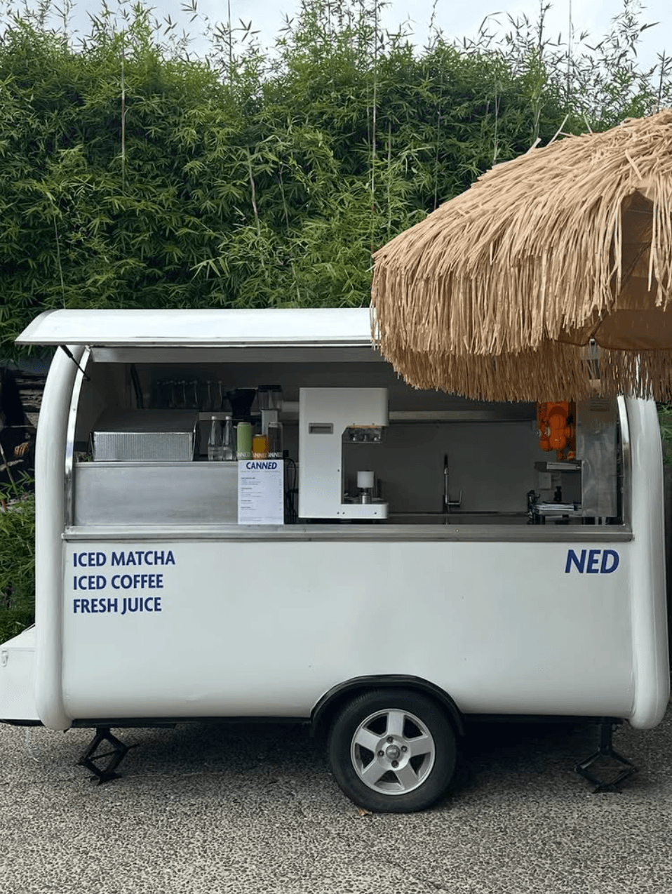 Canned coffee truck